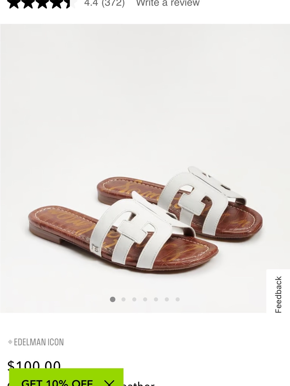 Sam Edelman bay slide White sandal